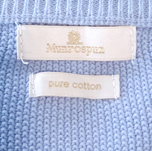 Munrospun Baby Blue Cardigan | XL | 100% Cotton | medium weight - Picture 6 of 6